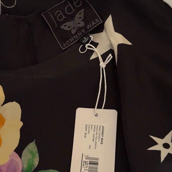 NWT Johnny Was/Jade Black Floral Maxi Dress Size L PRISTINE - Picture 6 of 9